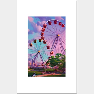 Dueling Ferris Wheels Posters and Art